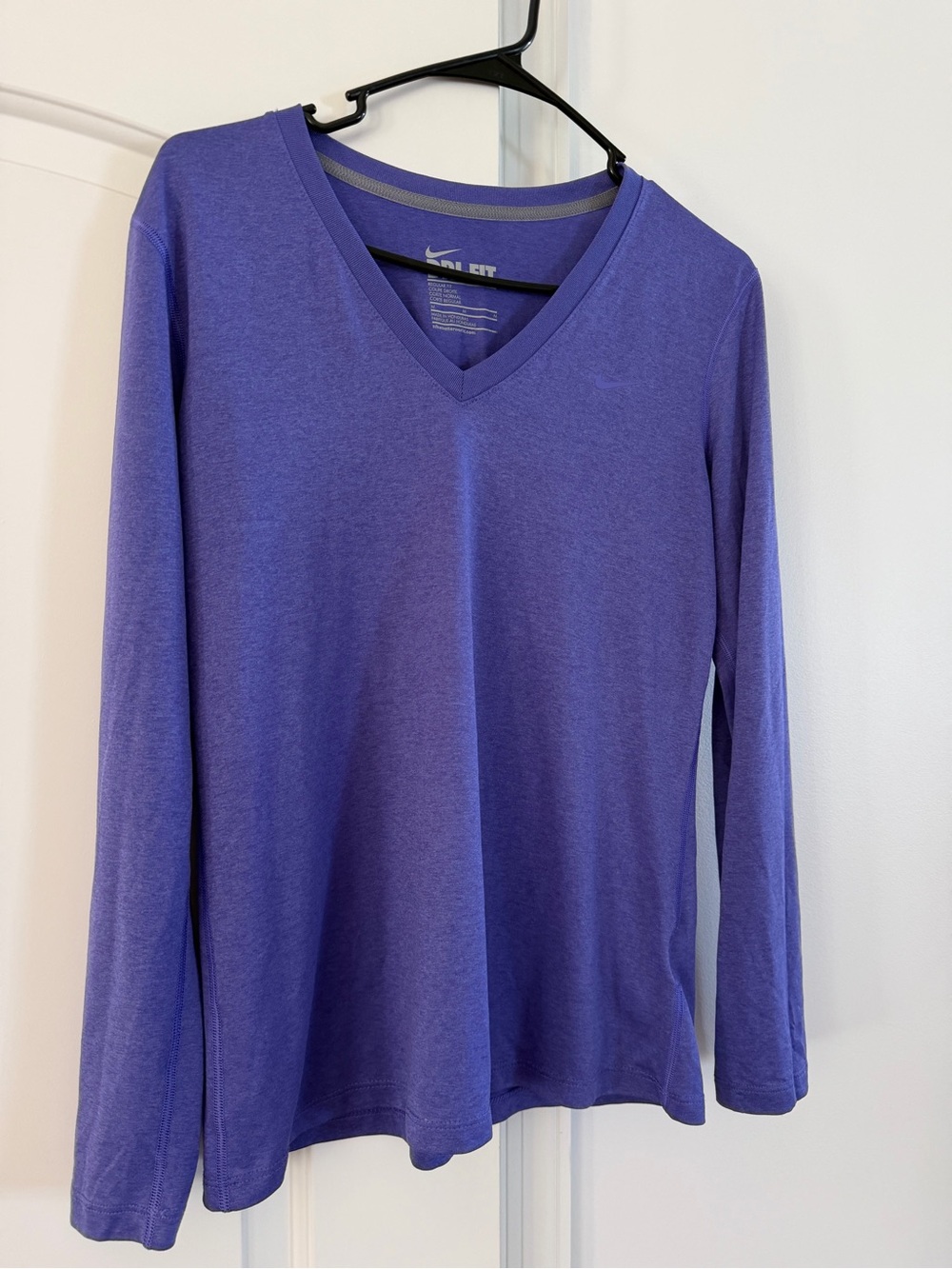 Nike Women's Purple V-Neck Long Sleeve Tee